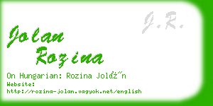 jolan rozina business card